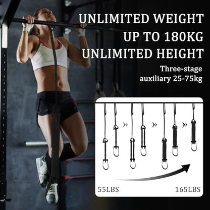 Pull Up Assistance Bands,Heavy Duty Resistance Band for Pull Up Bar,3 Heavy-Duty Adjustable Pull Up Bands Set for Enhanced Strength Training with Feet Rest