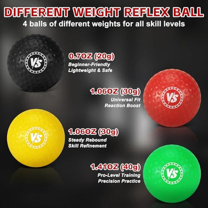 YORWHIN Headband Boxing Reflex Ball, 3 Levels Reaction Ball with 2 Adjustable Headbands, Boxing Training Equipment for Reaction, Punching Speed, Hand Eye Coordination