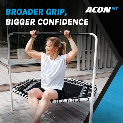 ACON FIT 55" Hexagon Mini Trampoline with Balance Handle for Adults, 300 lb - color: Black