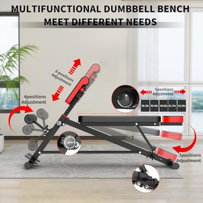 K KiNGKANG Adjustable Weight Bench,Multi-Functional Roman Chair for Full All-in-One Body Workout Hyper Back Extension and Sit up - color: Black