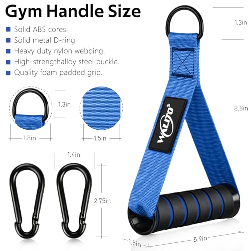 WALITO Exercise Handles, Replacement Cable Machine Attachments for Home Gym Equipment, Pulley System, Pilates, Resistance Bands, Strength Trainer, Heavy Duty Working Out Handles - color: Blue