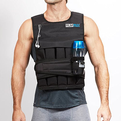 RUNmax 20LBS - 150LBS Adjustable Weighted Vest Wtih Shoulder Pads Option for Men and Women - size: 60 lbs WITHOUT SHOULDER PADS