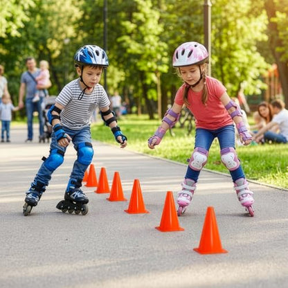 40 Pack Plastic Training Cones, 7 Inch Plastic Soccer Cones, Agility Marker Cone Traffic Cone for Basketball, Football, Skating Drills Practice, Indoor and Outdoor Games