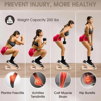 Foldable Wooden Stretch Board Adjustable Calf Stretcher Sports Elastic Indoor Outdoor Ankle