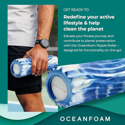 Oceanfoam Ripple Small Foam Roller for Physical Therapy (Royal Marbled) - color: Royal Marbled