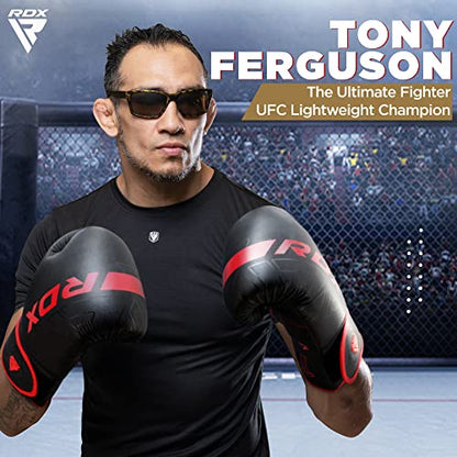 RDX Boxing Gloves, Pro Training Sparring, Maya Hide Leather, Muay Thai MMA Kickboxing, Men Women Adult, Heavy Punching Bag Focus Mitts Pads Workout, Ventilated Palm, Multi Layered, 8 10 12 14 16 18 Oz - color: GOLDEN, size: 12 OZ