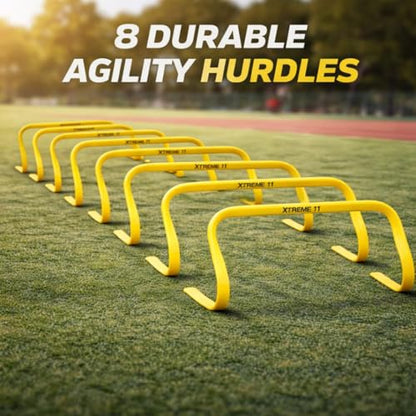Agility Hurdles - for Athletes of All Skill Levels, Training Hurdles for Sports, Fitness, and Agility Drills - Speed Hurdles for Soccer and Football Training - 8 pieces of Hurdles of 5.9-Inch