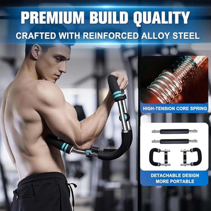 Arm Trainer–Full Body Resistance Strength Bar with Adjustable Tension|Chest, Arms,Shoulders&Core Workout Equipment for Home Gym&Travel Fitness