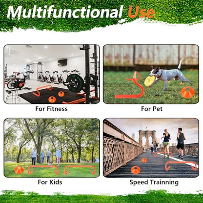 10 Pcs 6" Speed Agility Training Hurdles with 6 Marker Cone Durable Training Hurdle Agility Plyometric All Purpose Speed Hurdle Equipment for Athletes Soccer Basketball Football Practice