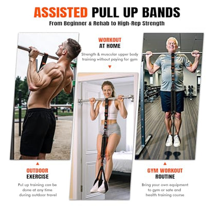Pull Up Assistance Bands, Resistance Bands with Handles, Heavy Duty Pull Up Bands for Home Gym, Height Adjustable Chin Up Bar Assist Bands for Arm, Back, Strength Training Workout Equipment