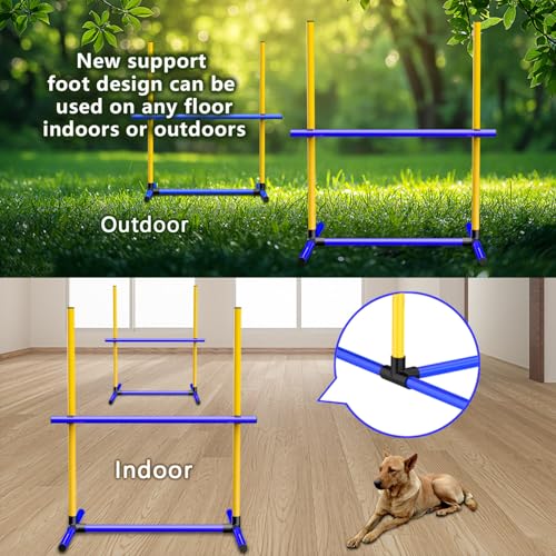 Adjustable Dog Agility Hurdles with Carry Bag, 2 Sets - size: 2-Sets Hurdles