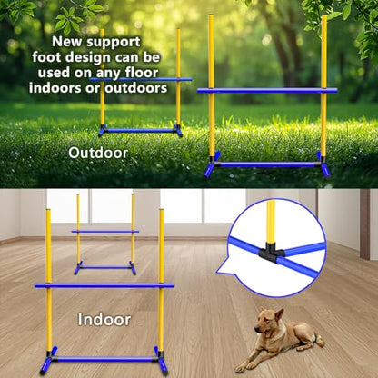 Adjustable Dog Agility Hurdles with Carry Bag, 2 Sets - size: 2-Sets Hurdles