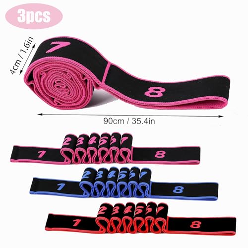 3Pcs Fitness Resistance Band for Yoga, Multi-Section Adjustable Resistance Band for Leg Stretching Full Body Exercise