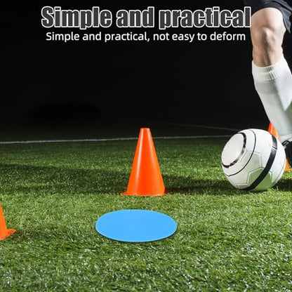 12pcs Football Training Markers Flat Spot Markers 10cm Non-Slip Multi-Color Discs for Agility Drills Soccer Practice Field Court Marking Equipment