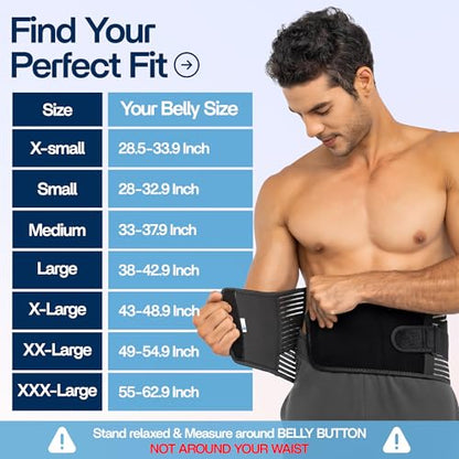 Back Brace for Lower Back Pain Relief | Sciatica Lumbar Support Belt for Men & Women, Adjustable Back Support Brace for Work & Daily Use, All-Day Comfort & Heavy-Duty Compression (Small (28-32.9"))