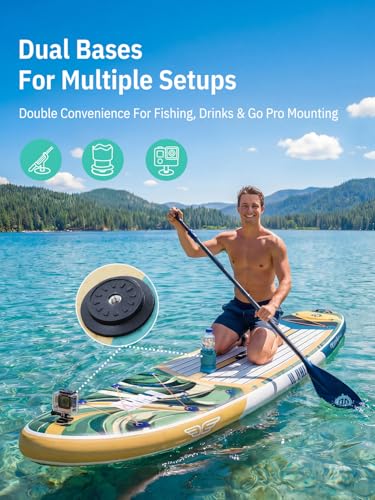 Niphean (Extra Large) Inflatable Paddle Board, SUP for 2+1 People/Family 500lbs Capacity Stand Up Paddle Board with SUP Accessories, StabilTrac Fin Non-Slip Paddleboard for Adults - color: Glass Green