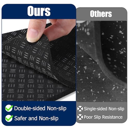 6PCS Treadmill Mat Pads, 4" x 4" x 0.2" Double-Sided Non-Slip Exercise Equipment Mat for Floor Protection, High Density Silicone Anti Vibration Pad for Treadmill, Walking Pad, Exercise Bike