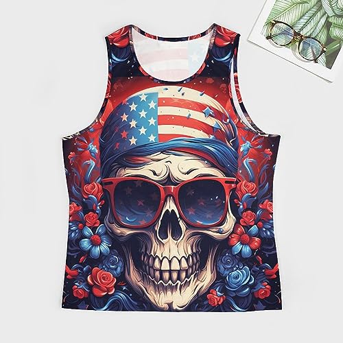 BIVENANT Skull Shirts for Men Novelty Mens Skull Tank Top Big and Tall Tank Tops Graphic Tees Shirt - color: Kmzsk0119, size: 3X-Large