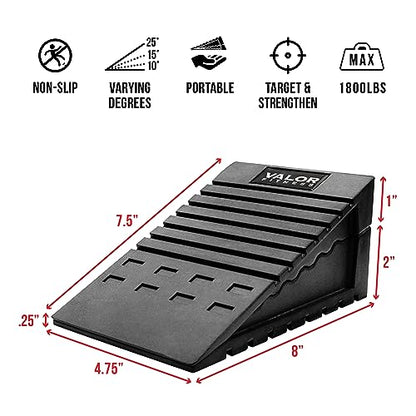 Valor Fitness Squat Wedge Slant Board – Squat Wedge Blocks – Heel Elevated Wedge for Mobility and Depth – Calf Stretch Board – Adjustable Incline Squat Blocks – Knee Support – Home Gym Deadlift Wedge
