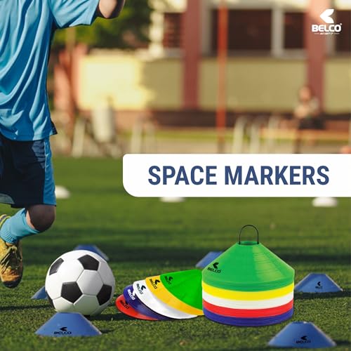 PVC Cones, Pack 6, 10 Space Markers and Ladder Agility, 4 Meter Combos (Multicolour, 6 Inch) - style: SET--1