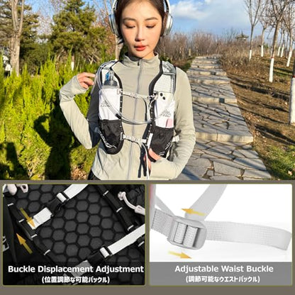 Running Water Bottles Flask BPA Free Leakproof Hydration Vest Packs Waist Belt Replacement for Triathlon Marathon Hiking Cycling Climbing Runner - color: #3 Black (7L) + 1.5L White Water Bladder