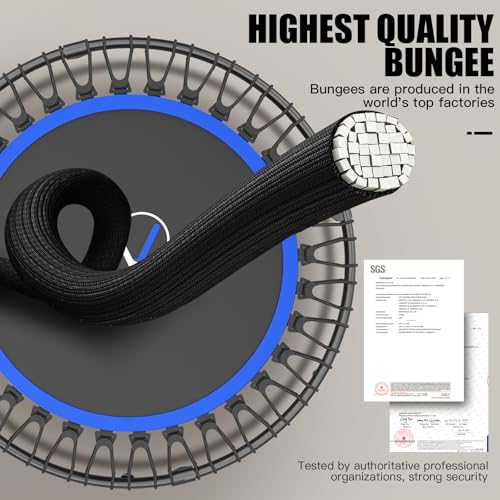 ANCHEER Trampoline, 40" Mini Rebounder Trampoline for Adults/Kids with 4 Level Adjustable Foam Handle,Bungees Fitness Trampoline Indoor/Outdoor, 400LBS Exercise Trampoline for Home, Garden, and Gym