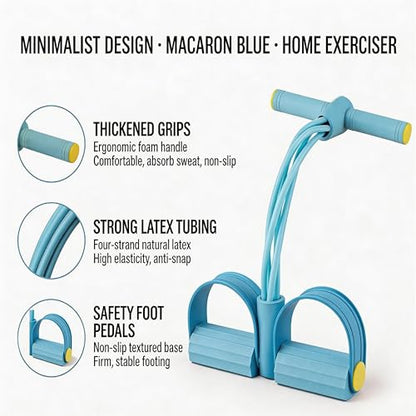 Pedal Resistance Bands with Handles, Upgrade 6-Tubes Manual Tension Training Pedal, Natural Rubber Foot Pedal Resistance Bands, Multifunction Fitness Bands for Abdomen, Waist, Arm, Leg