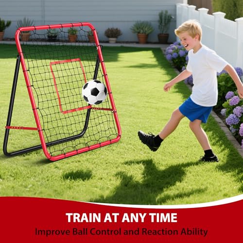 Adjustable Multi-Sport Bounce Backer Net – Dual Surface Pitchback Trainer for Soccer, Football, Baseball, Volleyball & Softball – Durable, Portable, Easy Setup for Backyard or Field, Great for