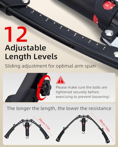 Abahub Twister Arm Exerciser, Hydraulic Power Chest Expander Max 440 LBS - color: Black, size: With Wheels