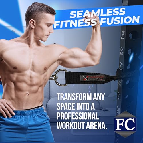 Power Rack Anchors for Resistance Bands: 4-Set Wall Mount Strength Training Equipment, Total Body Workout System with Gym Attachments, Stretching, Stunt & Exercise Accessories for Pole & Track