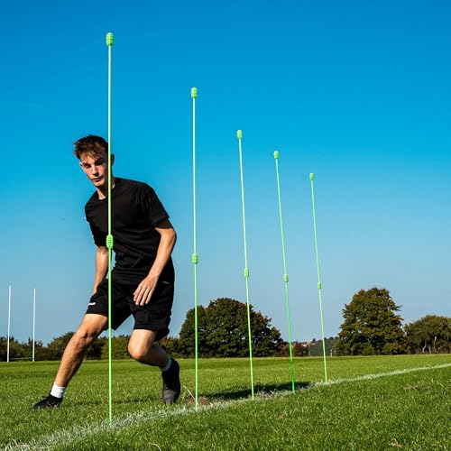 QUICKPLAY PRO Agility Poles (10x Adjustable 3ft to 6ft) for Turf & Court Training - style: Set of 10 Agility poles