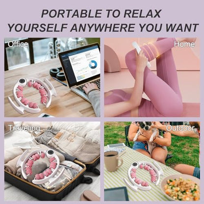 COSTWELL Cellulite Massager, Cellulite Remover Muscle Roller,360° Deep Tissue Massager for Leg, Neck,Calves, Arm,Thighs, Back,Manual Massager Foam Roller Fascia Massage Tool for Muscle Relieve. (Pink) - color: Pink