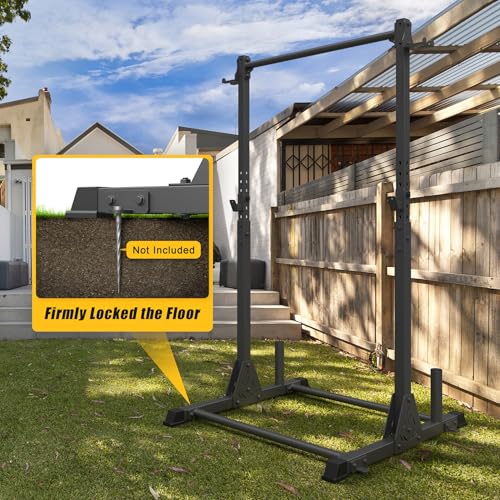 Pull Up Station, Strength Training Workout Pull Up Bar Free Standing for Home Gym, Adjustable Heavy Duty Pullup Bar Station Outdoor/Indoor, 600LBS Weight Capacity