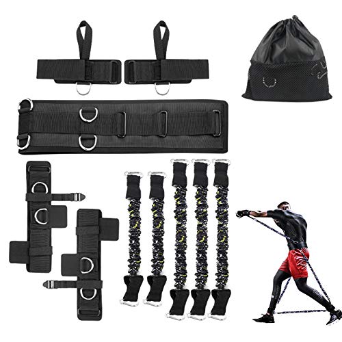 Boxing Resistance Bands Set for Speed and Agility, Workout Band Ankle Exercise Bands Legs Ankle Straps for Resistance Training Enhance Explosive Power - color: Black-200lbs