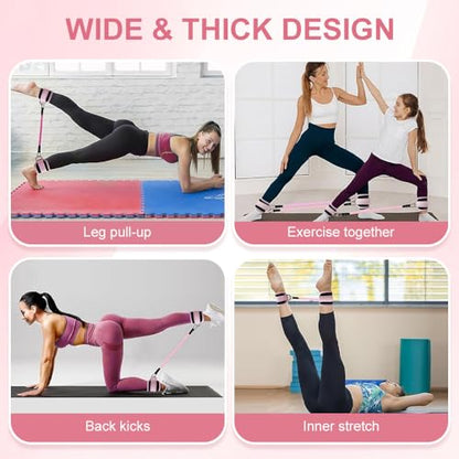 Ankle Resistance Bands with Cuffs for Working Out, Adjustable Leg and Glute Workout Equipment for Women Men, Heavy Duty Ankle Bands for Kickbacks, Hip Thrusts, and Strength Training