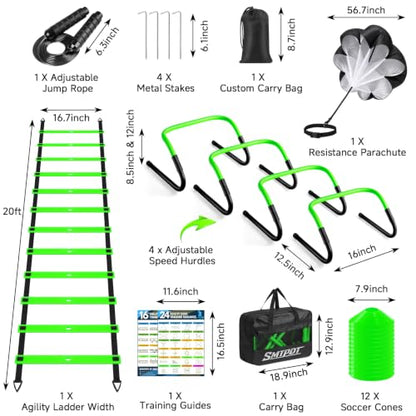 Agility Ladder, Soccer Football Training Equipment Agility & Speed Training - color: Green