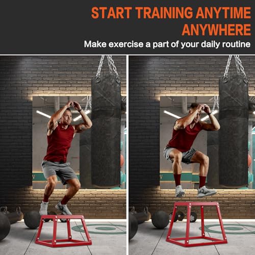 Plyometric Jump Box 3 Pcs Set, 12/18/24 inches Fitness Exercise Platform