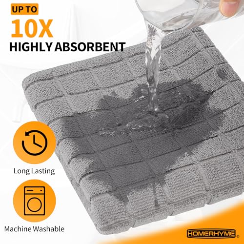 Hand Towels, 12 Pack 25''*15'' Gym Towels, Grey Quick Dry Lint Free Soft Absorbent Bulk Checkered Fingertip Washcloths Bath Towels for Bathroom Kitchen Salon Workout Shower