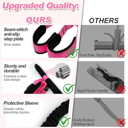 Upgraded Pedal Resistance Band with Handles, 55LBS Multifunctional Soft Foot Pedal Exercise Bands with Handles for Core, Abs, Legs, Waist, Arms. Sit Up Workout Bands for Women Home Gym.