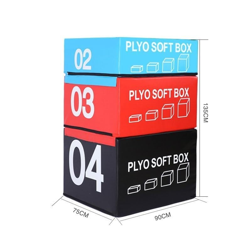 Foam Reinforced Box Stackable Soft Plywood Box, Anti-Skid Safety Used for Jumping, Strength Training and Physical Training, Suitable for Home Gym Box - size: 90*75*135cm