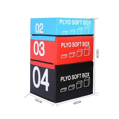 Foam Reinforced Box Stackable Soft Plywood Box, Anti-Skid Safety Used for Jumping, Strength Training and Physical Training, Suitable for Home Gym Box - size: 90*75*135cm