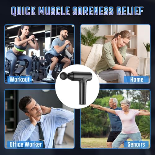 cotsoco Massage Gun Deep Tissue, Muscle Massage Gun with 9 Attachment Heads 20 Speeds & Silent Brushless Motor for Pain Relief, Handheld Percussion Back Massager Gun, Fathers Day Dad Gifts(Black)