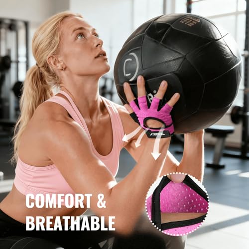 ATERCEL Weight Lifting Gloves Full Palm Protection, Workout Gloves for Gym, Cycling, Exercise, Climbing, Breathable, Super Lightweight for Mens and Women