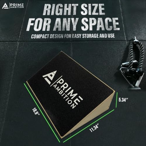Premium Knees Over Toes Slant Board for Calf Stretching - Athletic Performance, Training Slant Board for Squats - Slanted Squat Board Non-Slip Surface - 25 Degree Incline, 1000 Lbs Weight Capacity