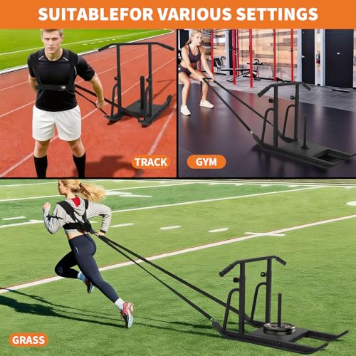 GarveeLife Weight Sled, Football Sleds and Chutes,Sled Push Gym Equipment