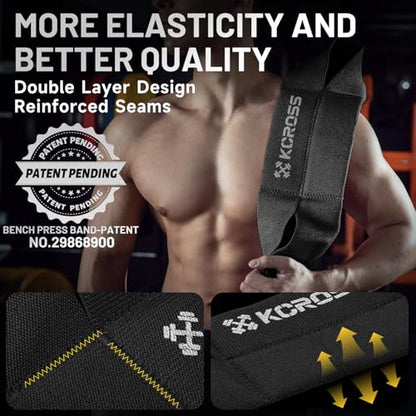 KCROSS Bench Press Band for Men and Women, Weight Lifting Bench Press Band, Push Up Exercise Bench - color: Black, size: L(9.5in)