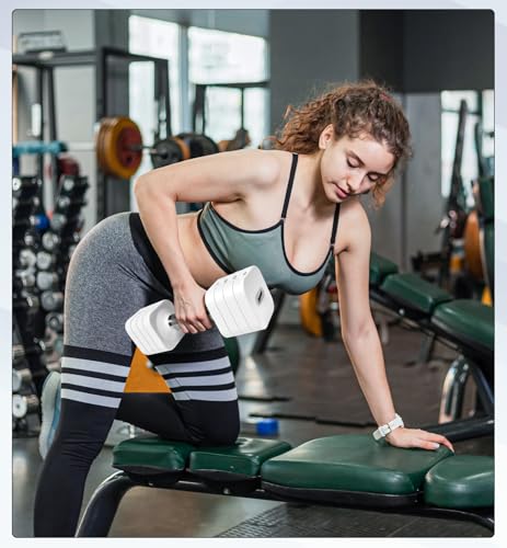 Adjustable Dumbbell Set for Women Men 7.5LB/10LB/15LB/20LB/25LB Each - color: White, style: 20LB Each [40 LBS Total]
