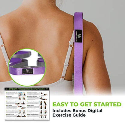 Stretching Strap for Physical Therapy, 12 Multi-Loop Stretch Strap 1" W x 8' L, Neoprene Handles, Physical Therapy Equipment, Yoga Straps for Stretching, Leg Stretcher.