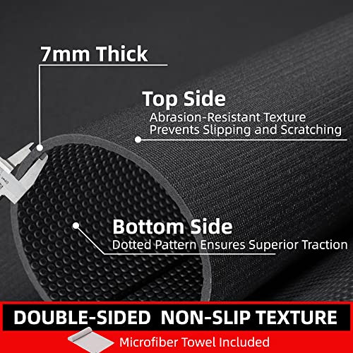GymCope Large Exercise Mat for Home Workouts, 12x6/10x6/9x6/8x6/7x5/6x4 ft - color: 12'x6'Black
