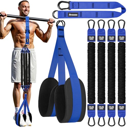 Pull Up Assistance Bands, Resistance Bands for Pull Up Bar Workout, Adjustable Heavy Duty Pull Up Assist Equipment with 4 Assistance Bands, Home Gym Fitness Exercise Strength Training - color: Blue